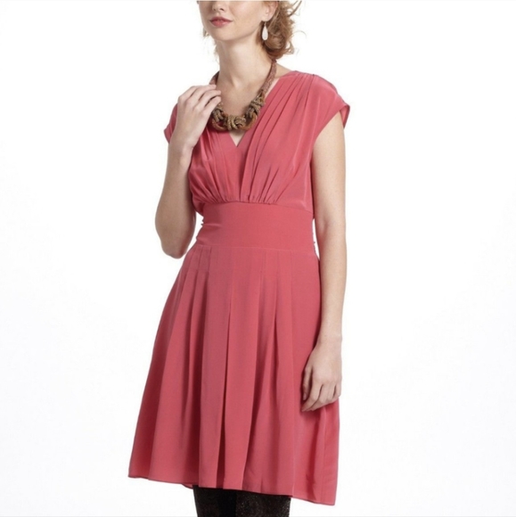 Lil by Anthropologie M Pink Silk Dress - Picture 1 of 10